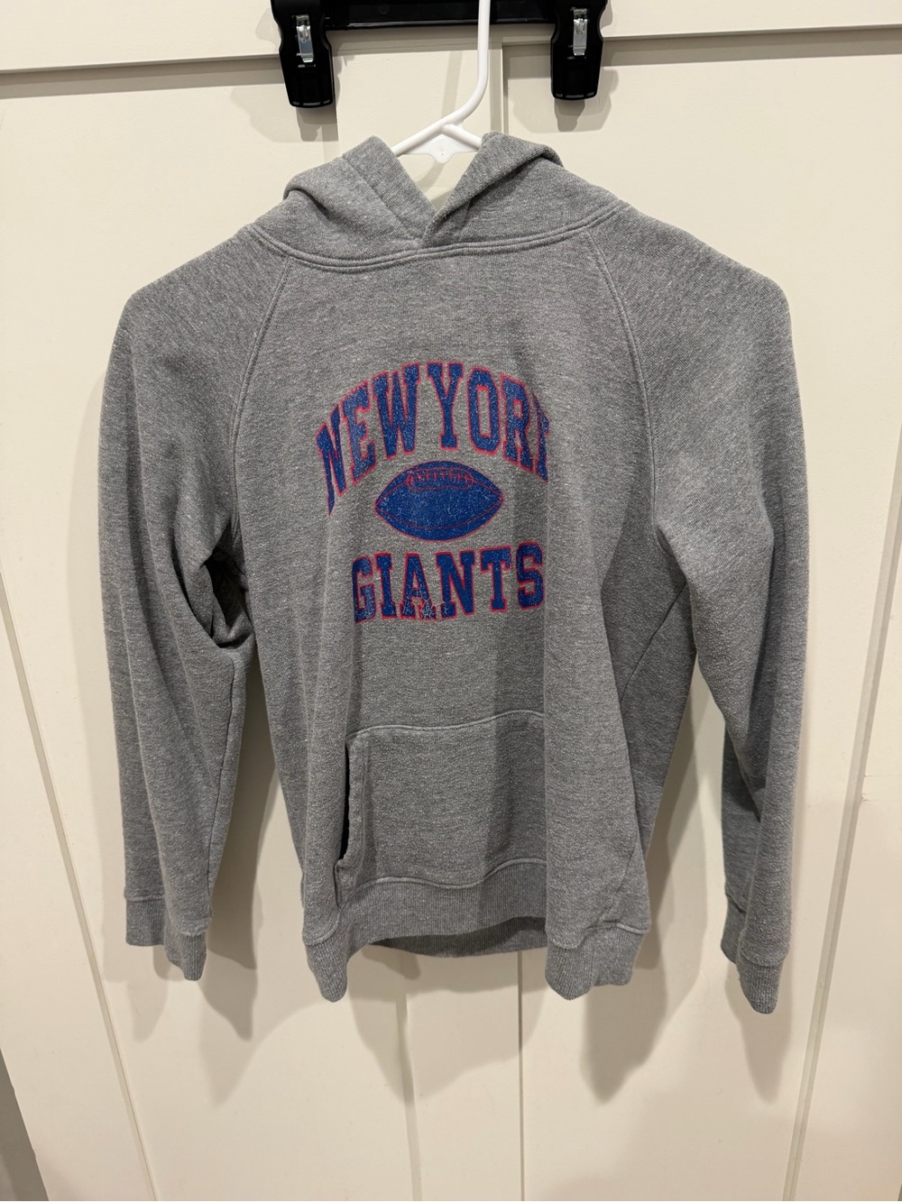 HOMAGE Gray New York Giants Pullover Hoodie with Blue & Red Logo